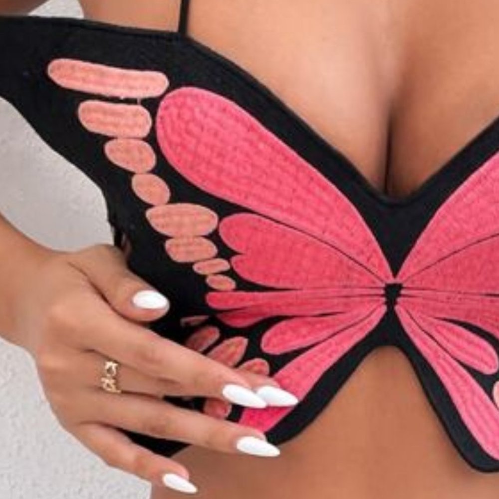 BUTTERFLY EMBROIDERED CAMI TOP - Picture 2 of 6